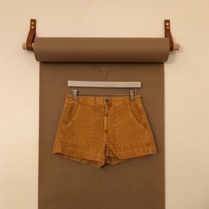 Yellow corduroy shorts